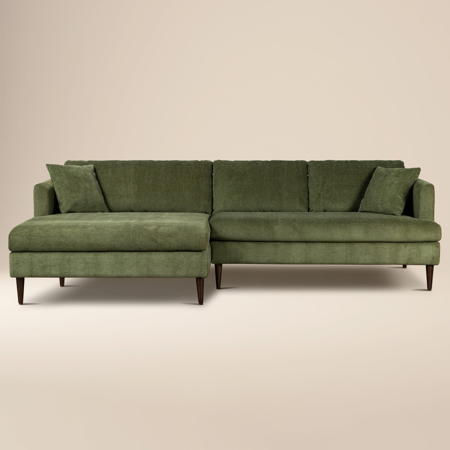 Lucerne Left-Facing Sectional with Extra-Wide Chaise | Distressed Green 