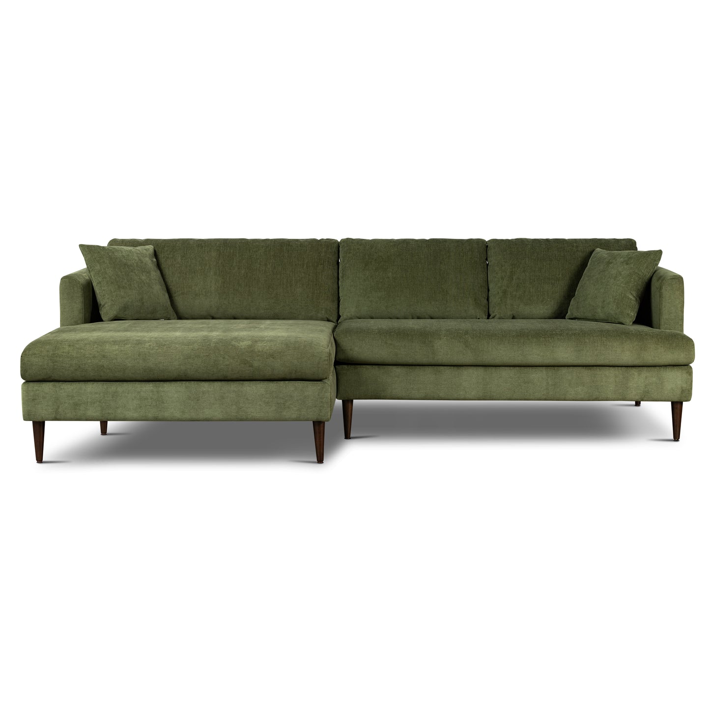 Lucerne Left-Facing Sectional with Extra-Wide Chaise | Distressed Green