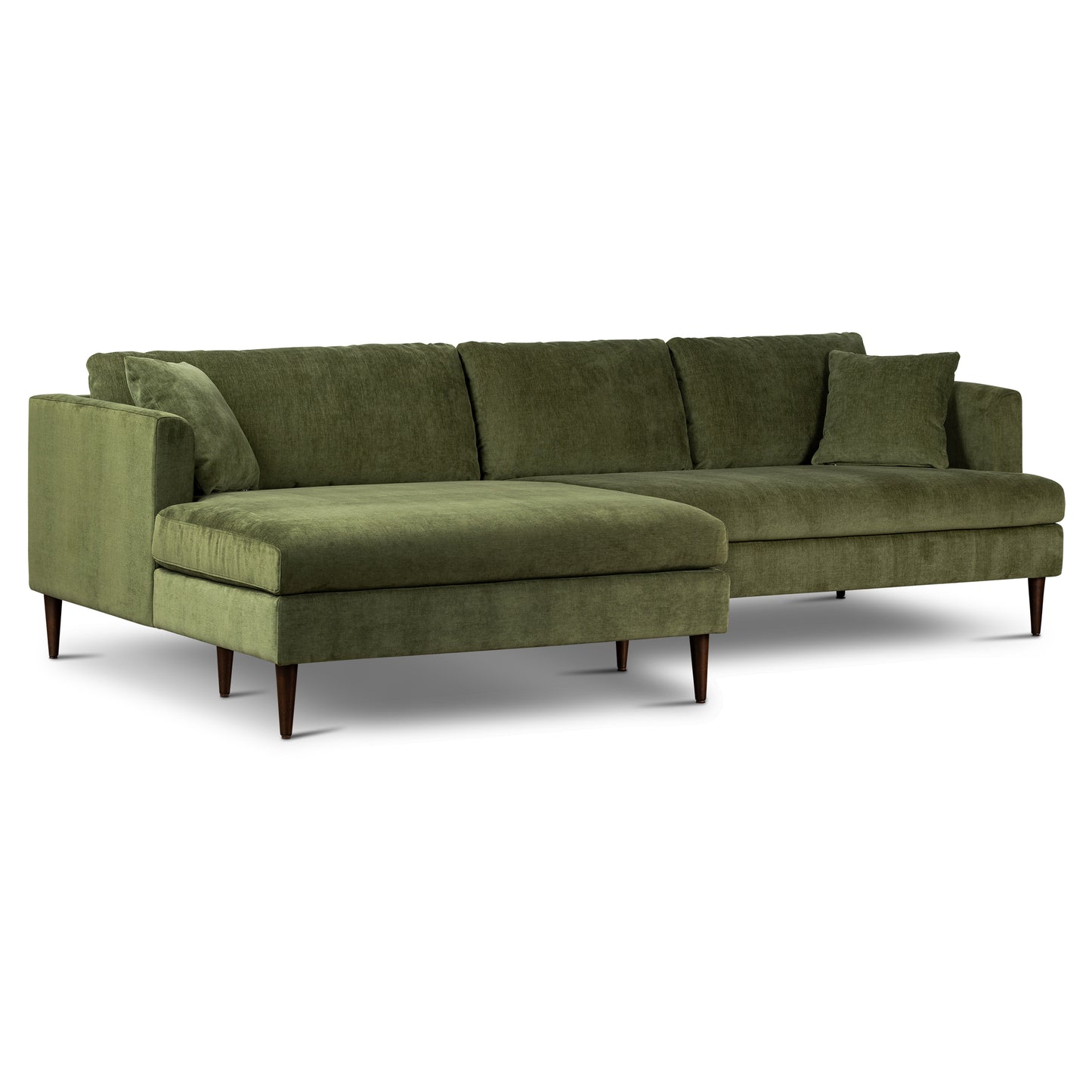 Lucerne Left-Facing Sectional with Extra-Wide Chaise | Distressed Green
