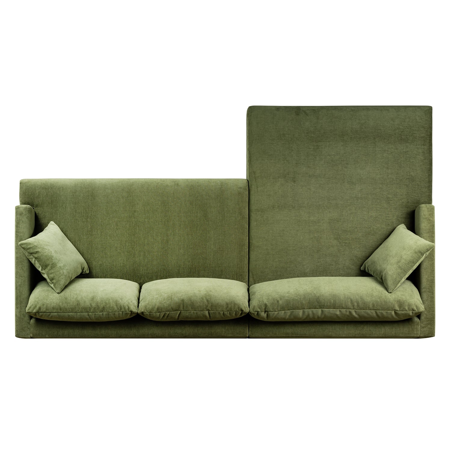Lucerne Left-Facing Sectional with Extra-Wide Chaise | Distressed Green 