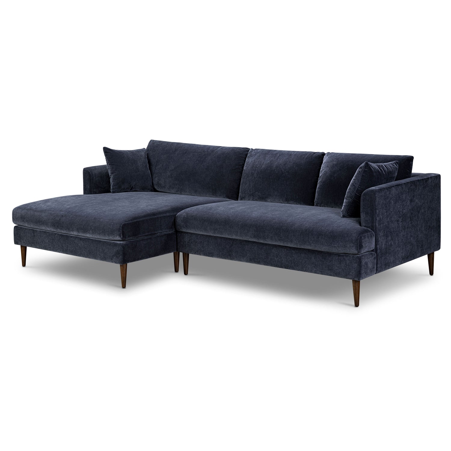 Lucerne Left-Facing Sectional with Extra-Wide Chaise | Mystic Blue 