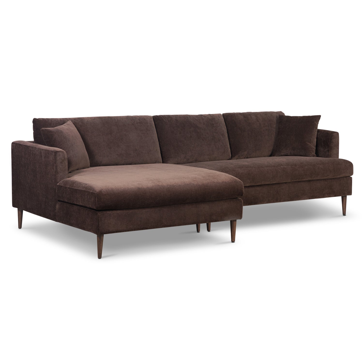 Lucerne Left-Facing Sectional with Extra-Wide Chaise | Sable Brown 