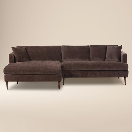 Lucerne Left-Facing Sectional with Extra-Wide Chaise | Sable Brown