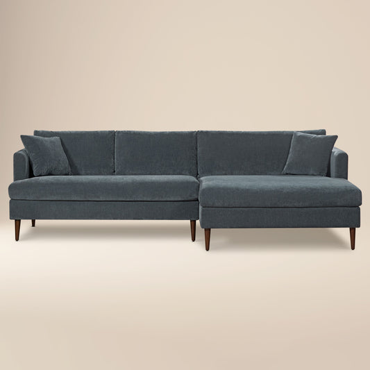 Lucerne Right-Facing Sectional with Extra-Wide Chaise | Boreal Blue