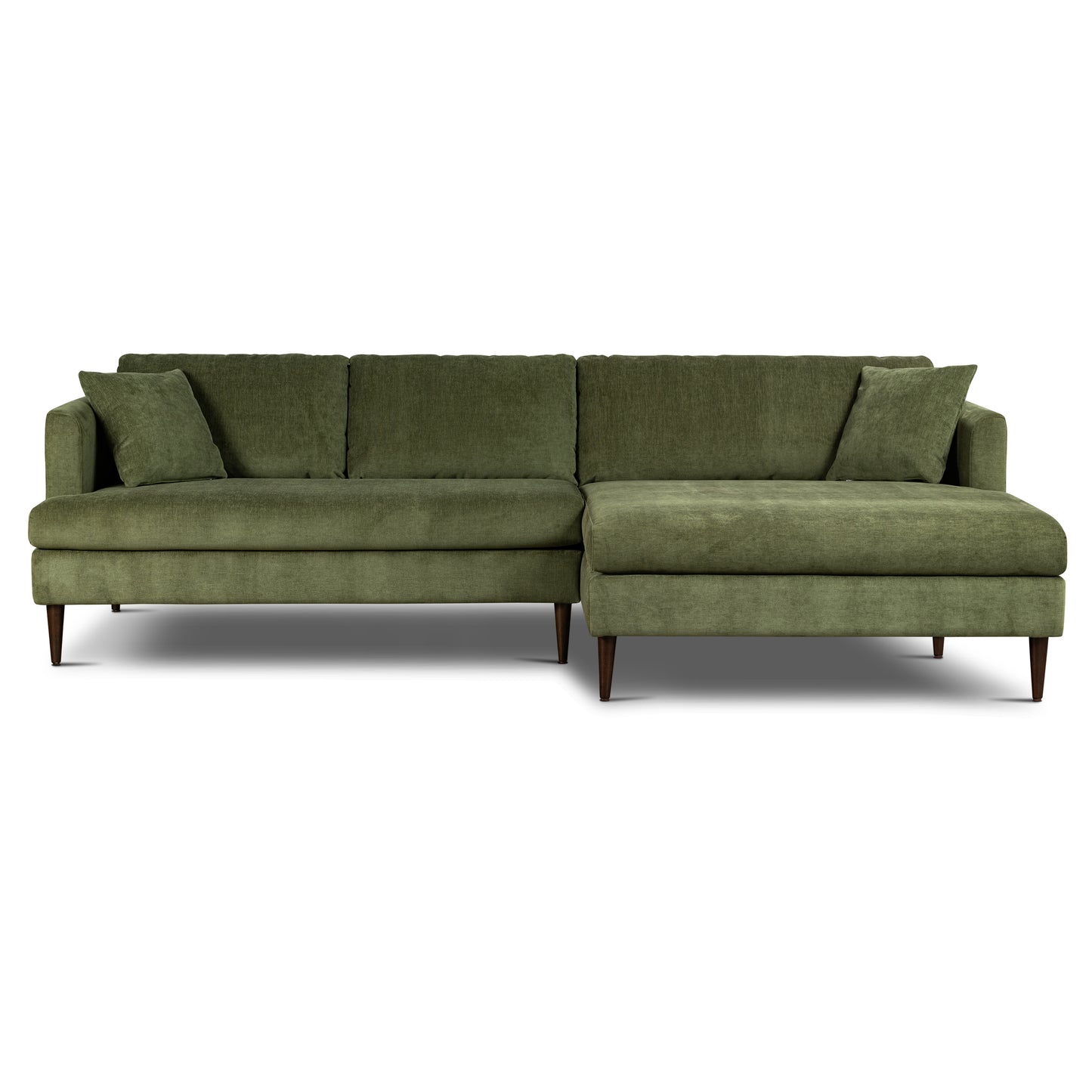 Lucerne Right-Facing Sectional with Extra-Wide Chaise | Distressed Green
