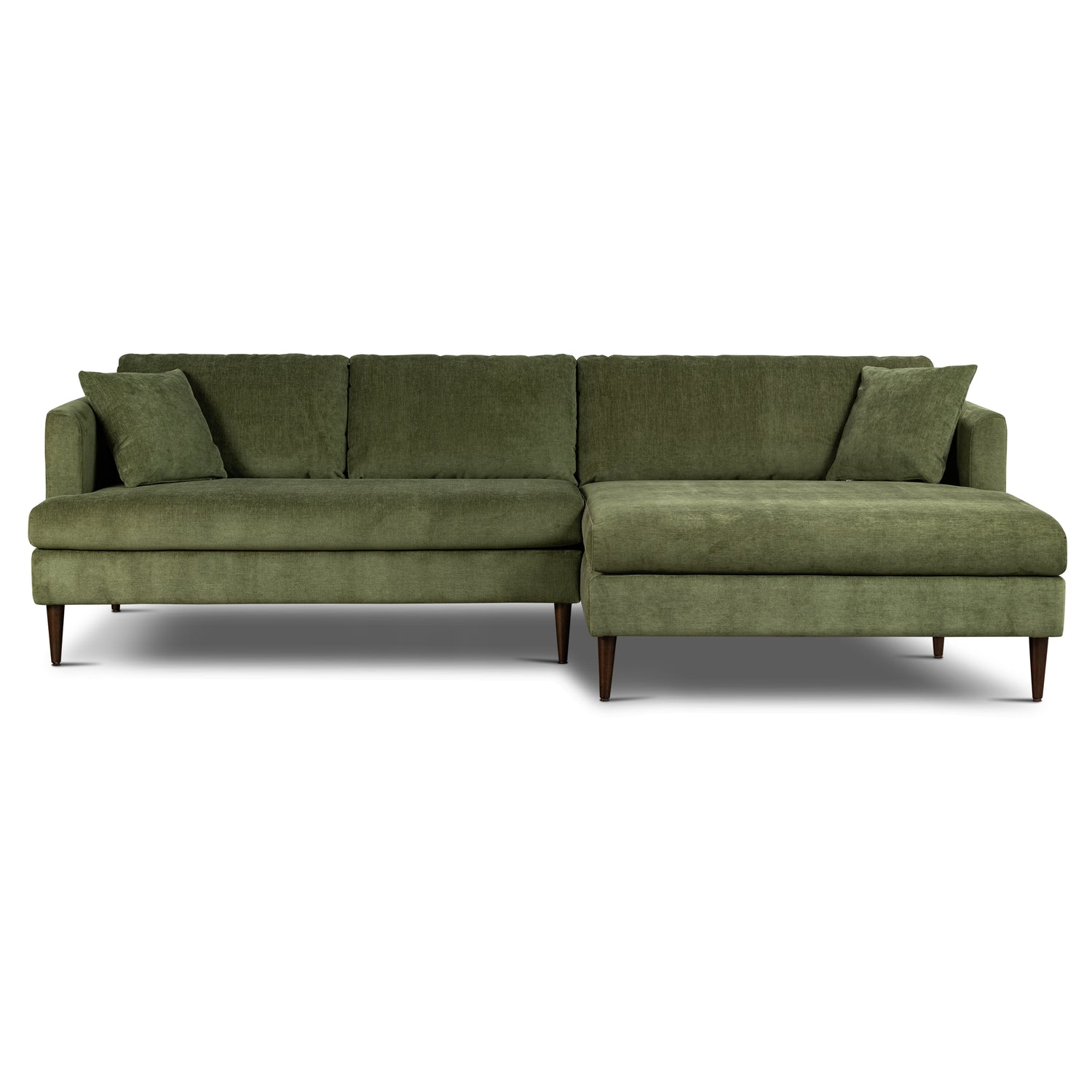 Lucerne Right-Facing Sectional with Extra-Wide Chaise | Distressed Green 