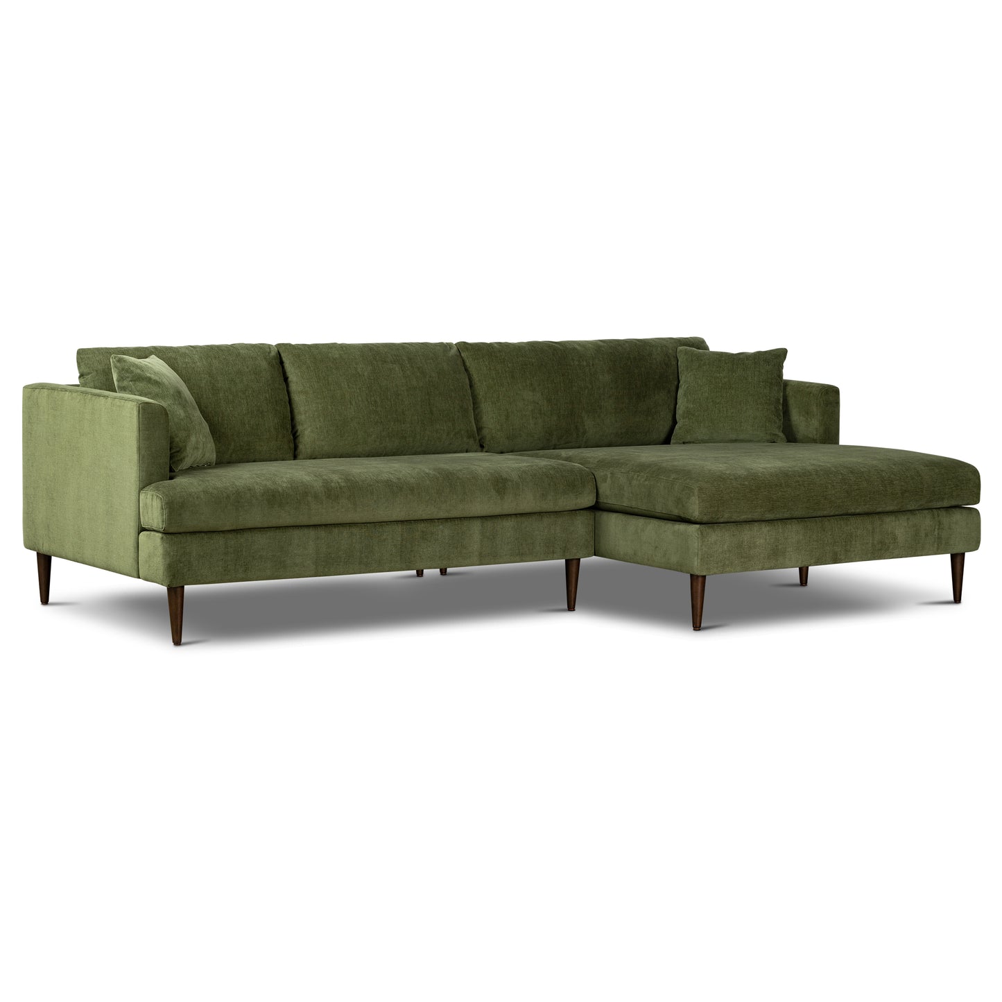 Lucerne Right-Facing Sectional with Extra-Wide Chaise | Distressed Green