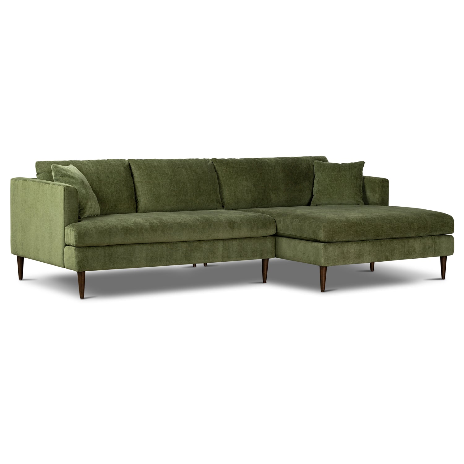 Lucerne Right-Facing Sectional with Extra-Wide Chaise | Distressed Green 