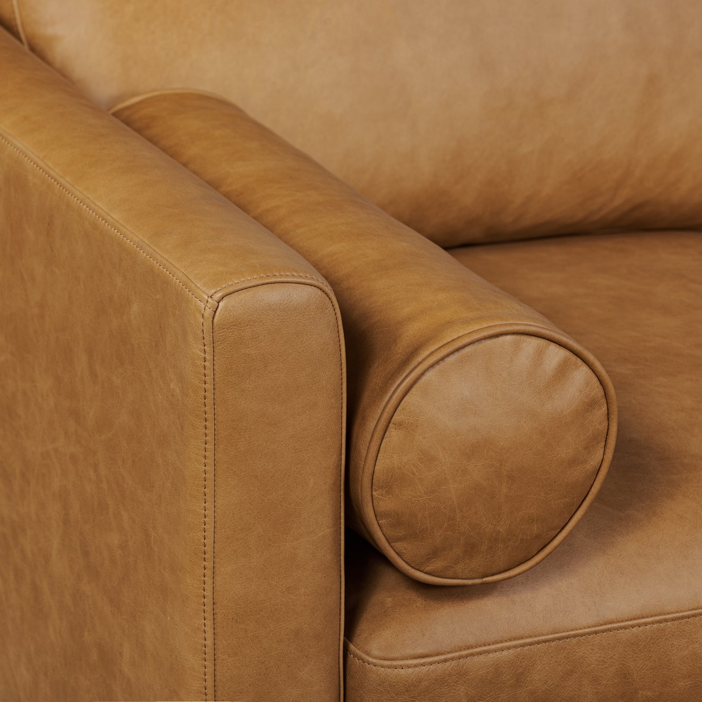 Toscano 89" Leather Sofa | Cognac Tan