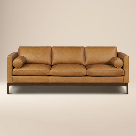 Toscano 89" Leather Sofa | Cognac Tan