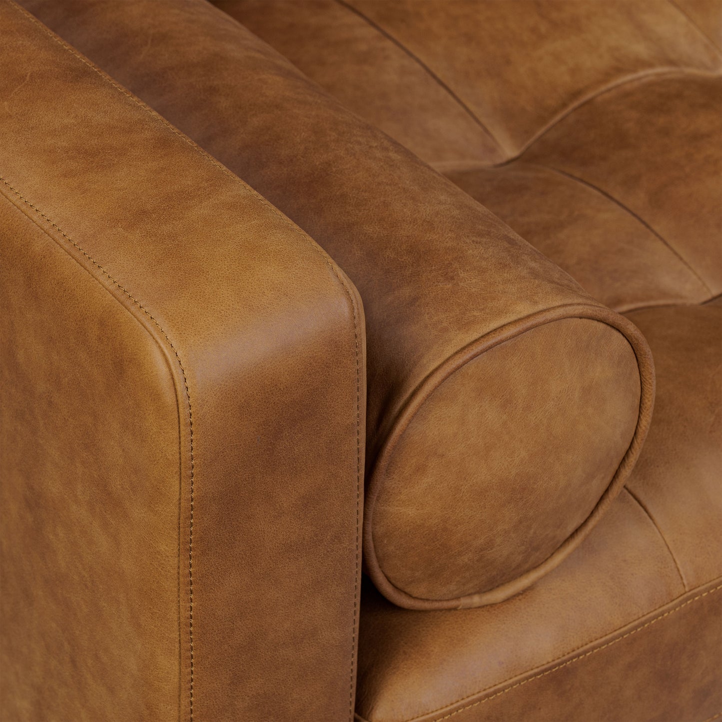 York 89" Leather Sofa | Russet Tan