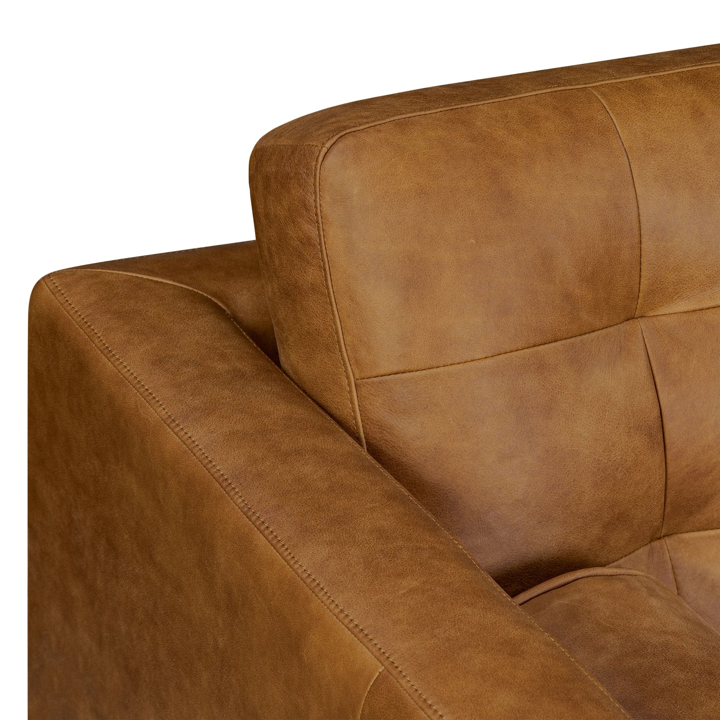 York 89" Leather Sofa | Russet Tan