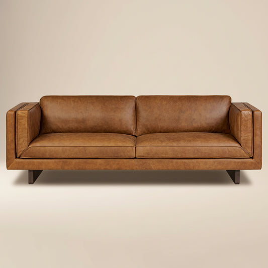 Salo 93" Leather Sofa | Russet Tan