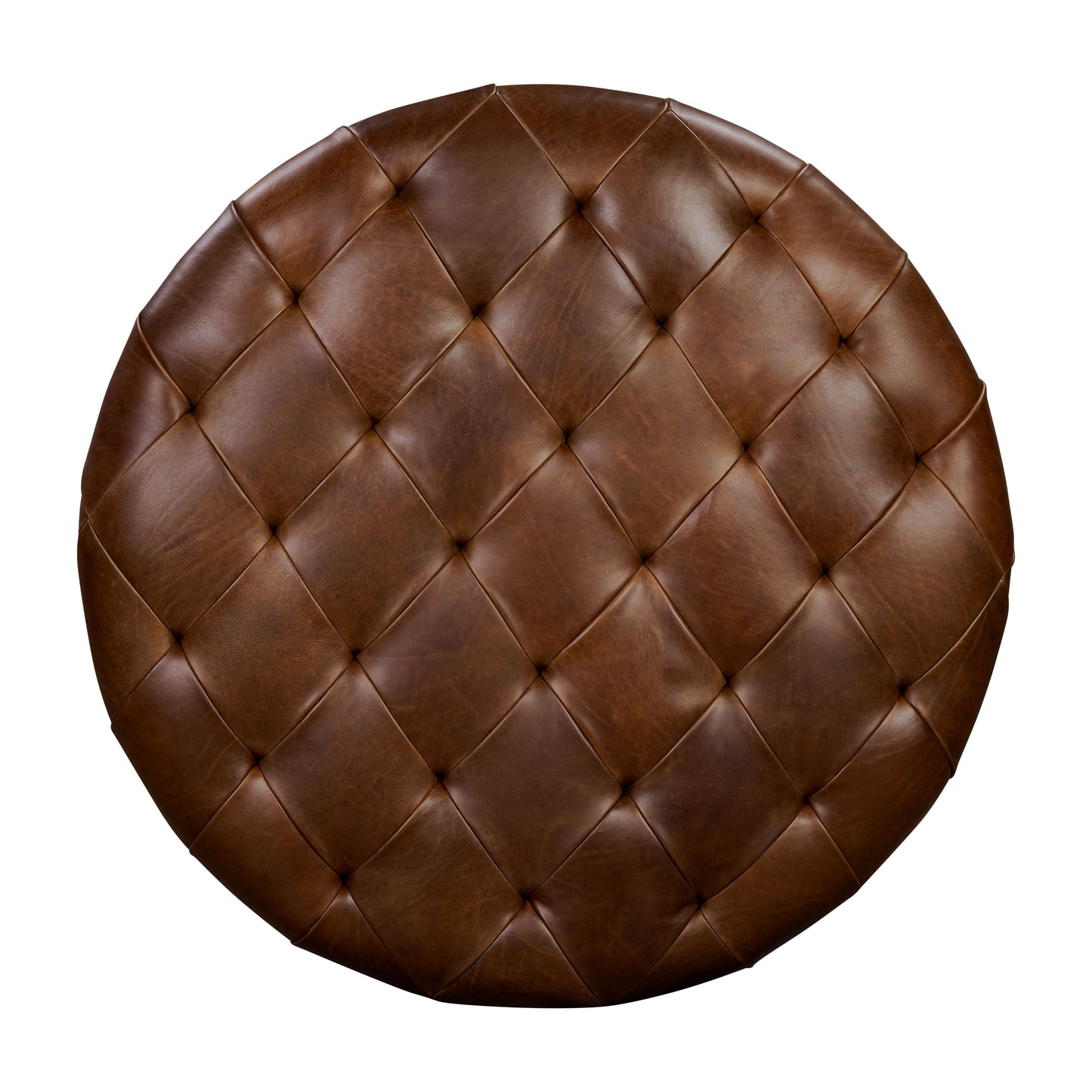 Zahra Leather Storage Ottoman | Oscuro Brown