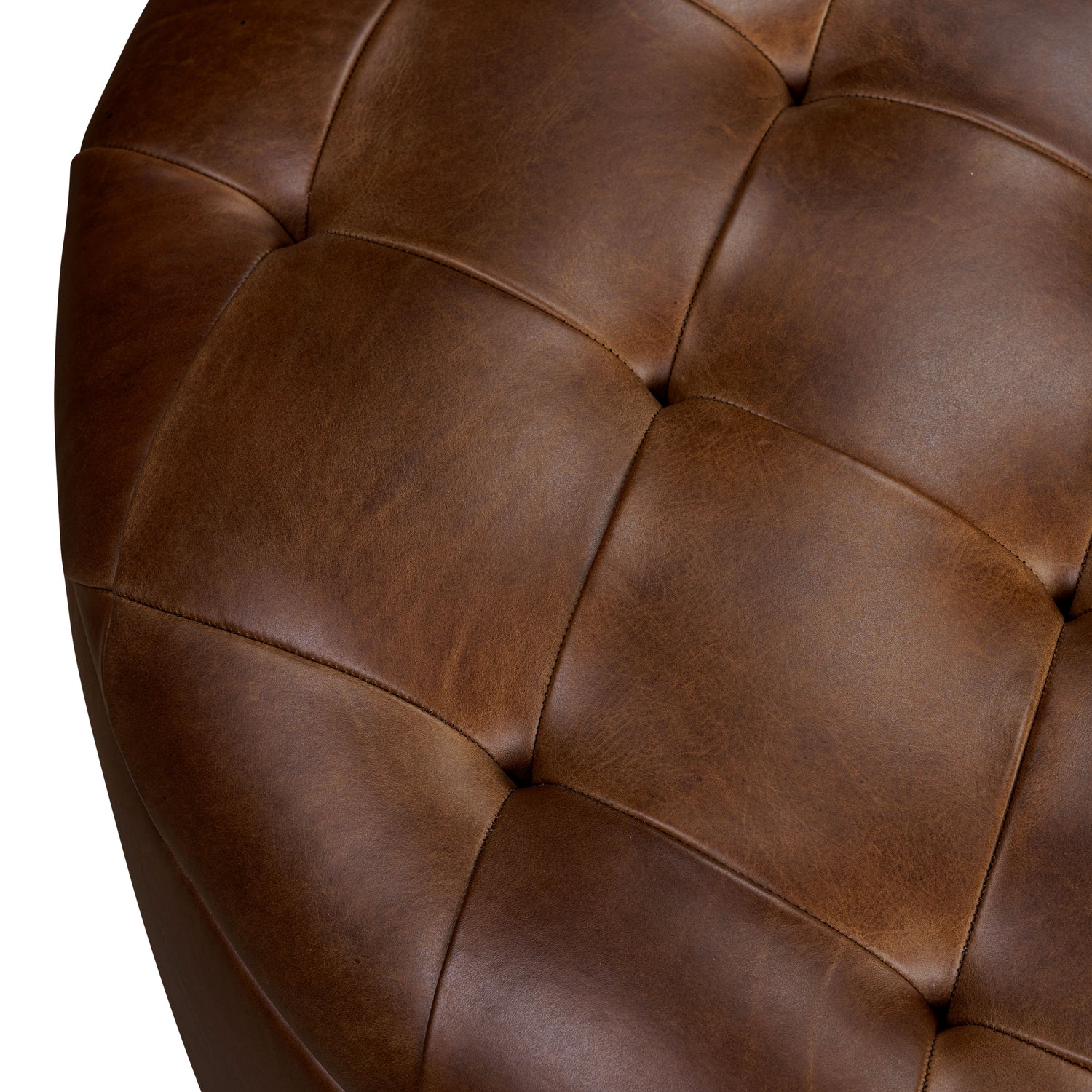 Zahra Leather Storage Ottoman | Oscuro Brown 