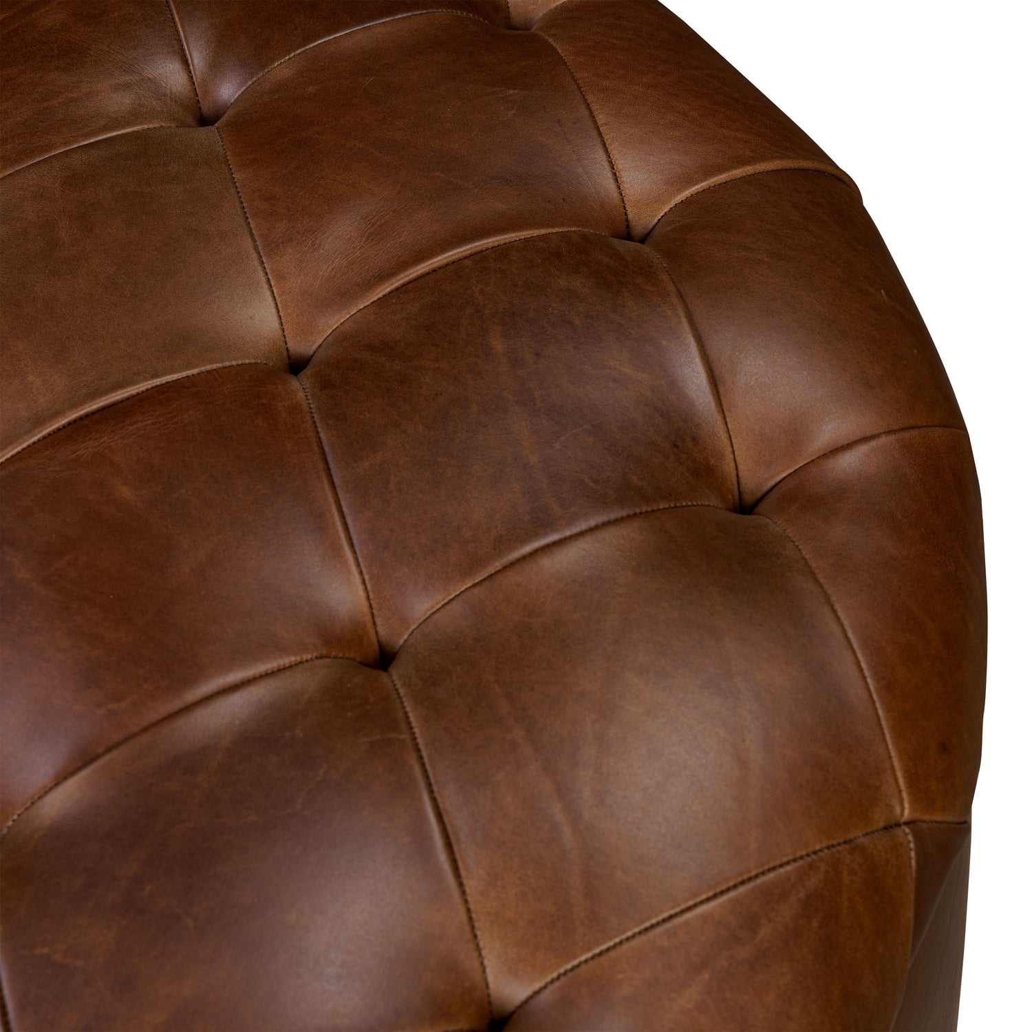 Zahra Leather Storage Ottoman | Oscuro Brown 