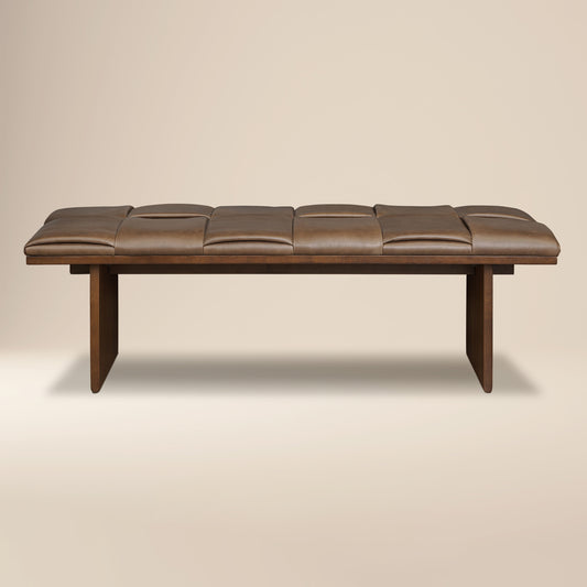 Lapua 55" Leather Bench | Cocoa Brown