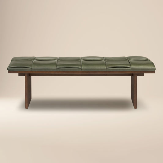 Lapua 55" Leather Bench | Olivine Green