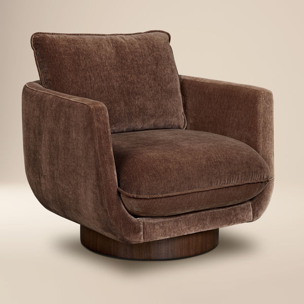 Carla Swivel Lounge Chair | Bronzer Brown