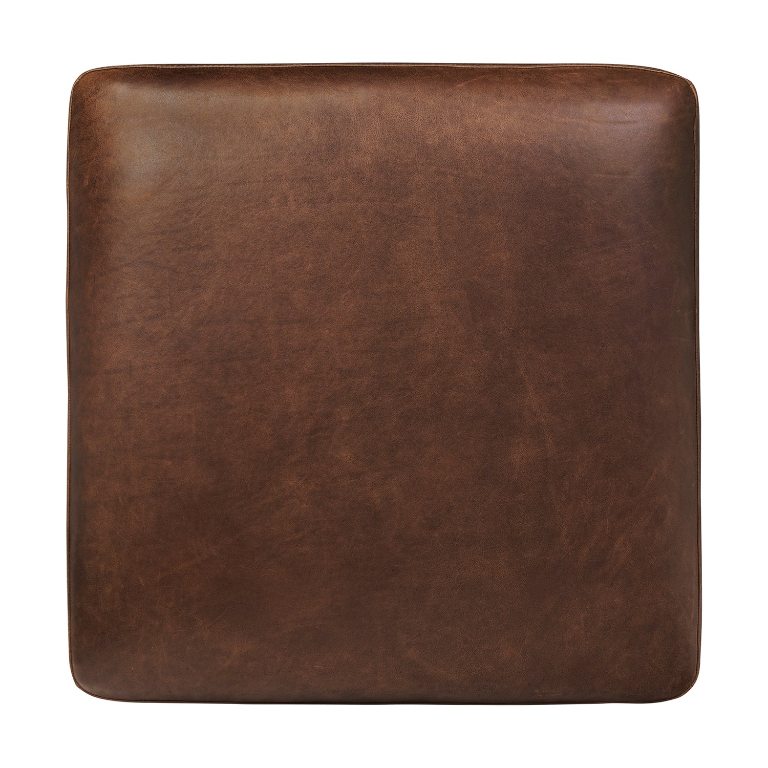 Sorrento Leather Ottoman | Chocolate Brown 
