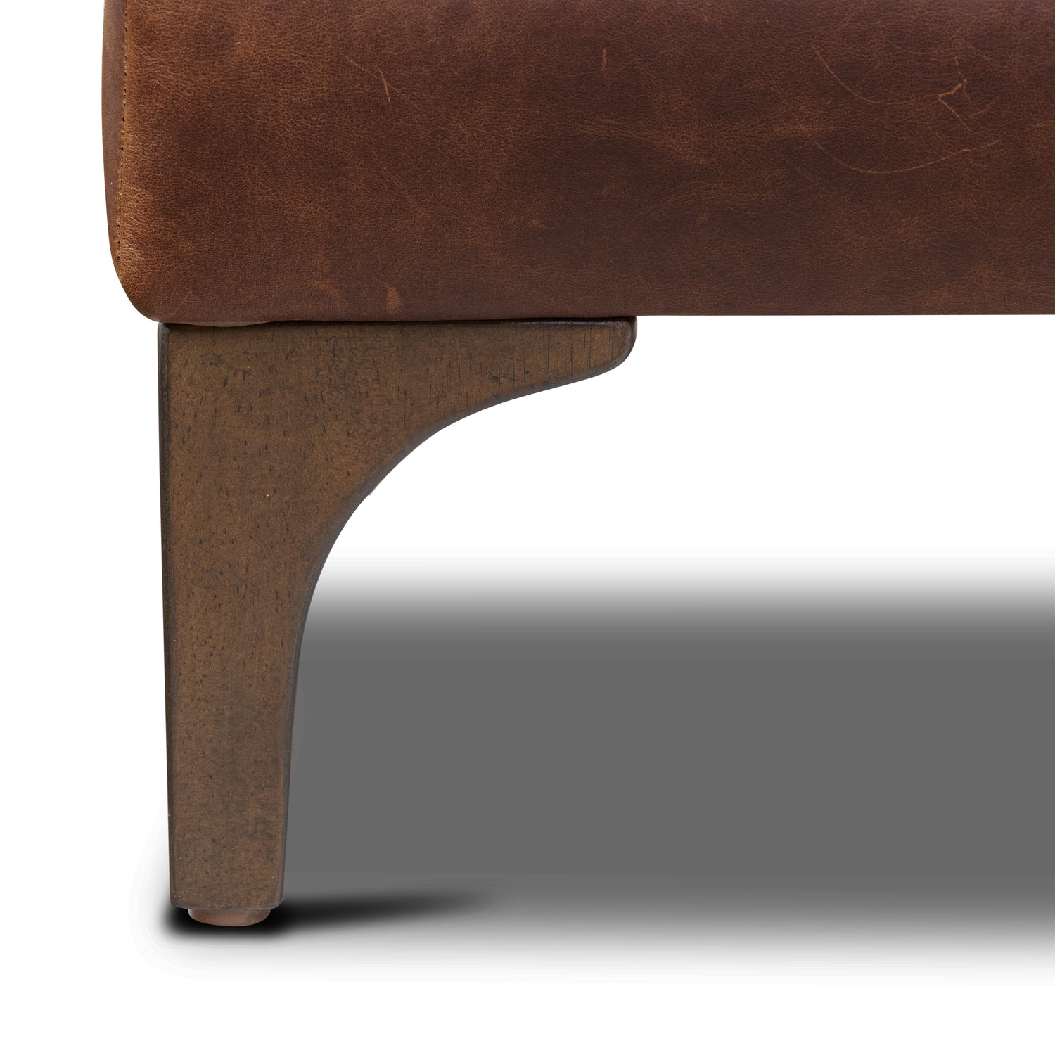 Sorrento Leather Ottoman | Chocolate Brown 
