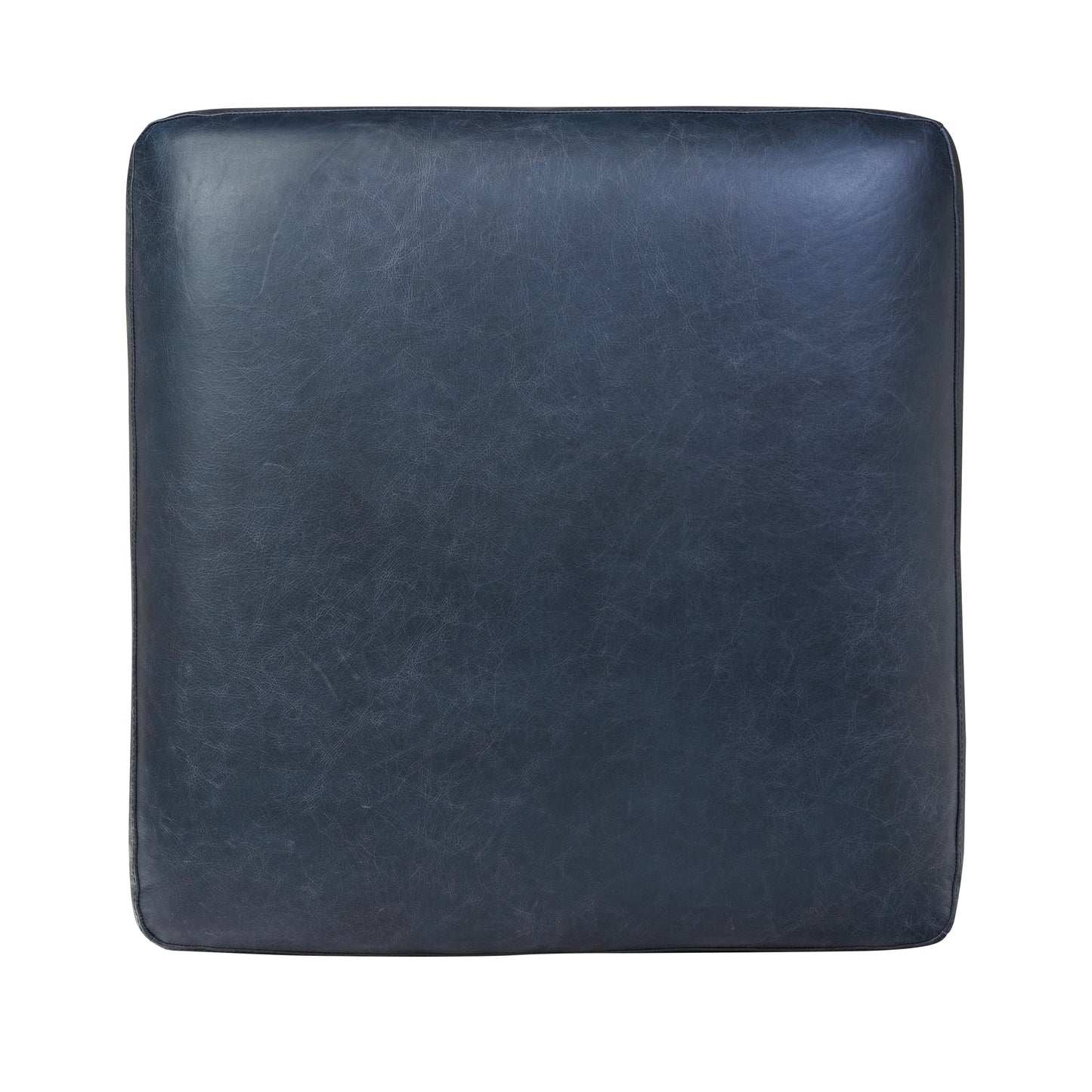 Sorrento Leather Ottoman | Nightfall Blue