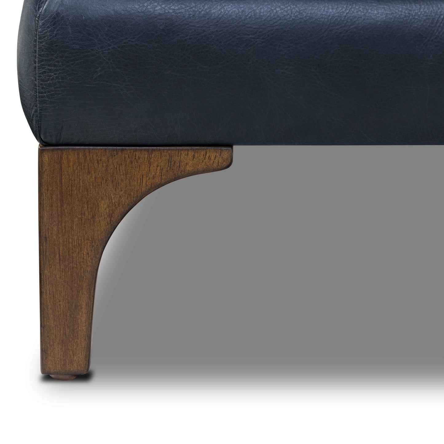 Sorrento Leather Ottoman | Nightfall Blue