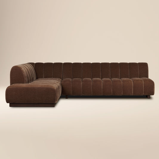 Pomona 125" Left-Facing Bumper Sectional | Bronzer Brown