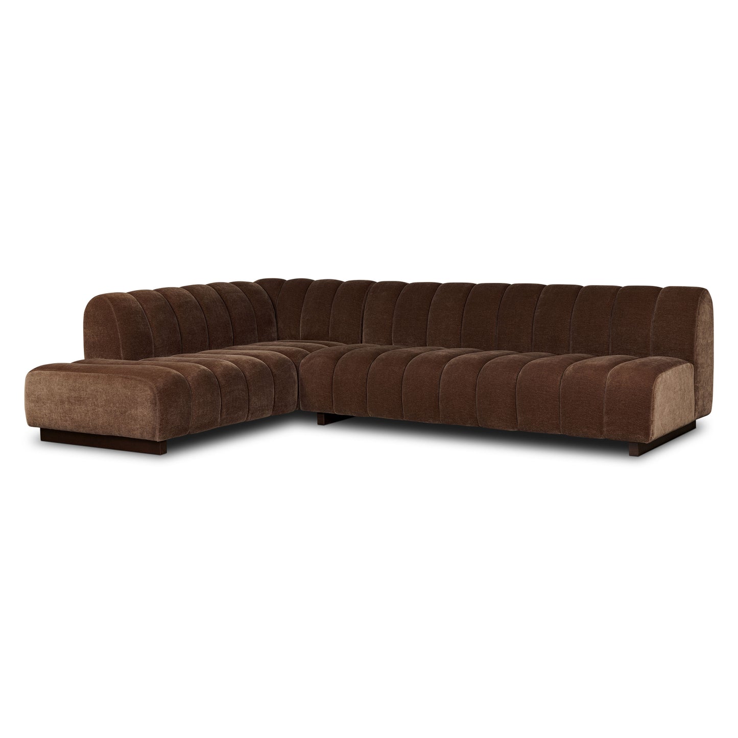 Pomona 125" Left-Facing Bumper Sectional | Bronzer Brown