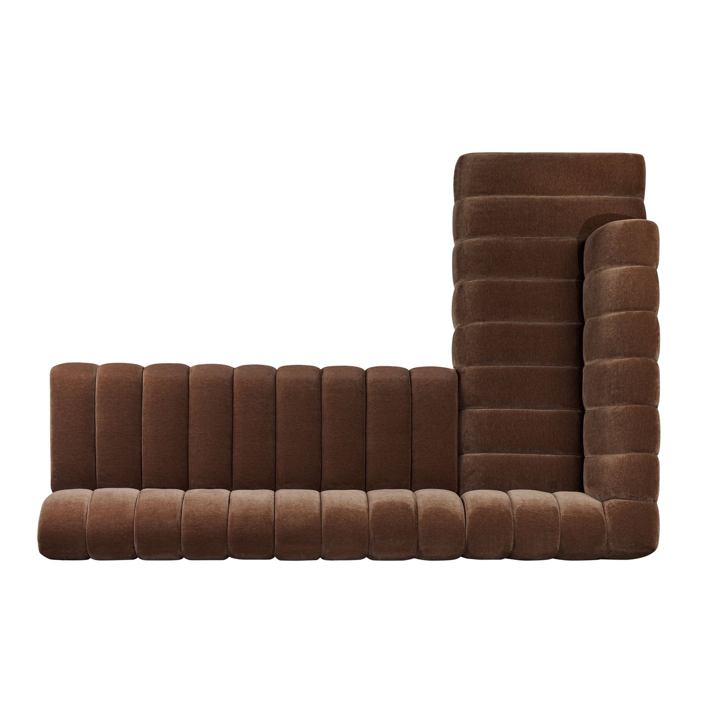 Pomona 125" Left-Facing Bumper Sectional | Bronzer Brown