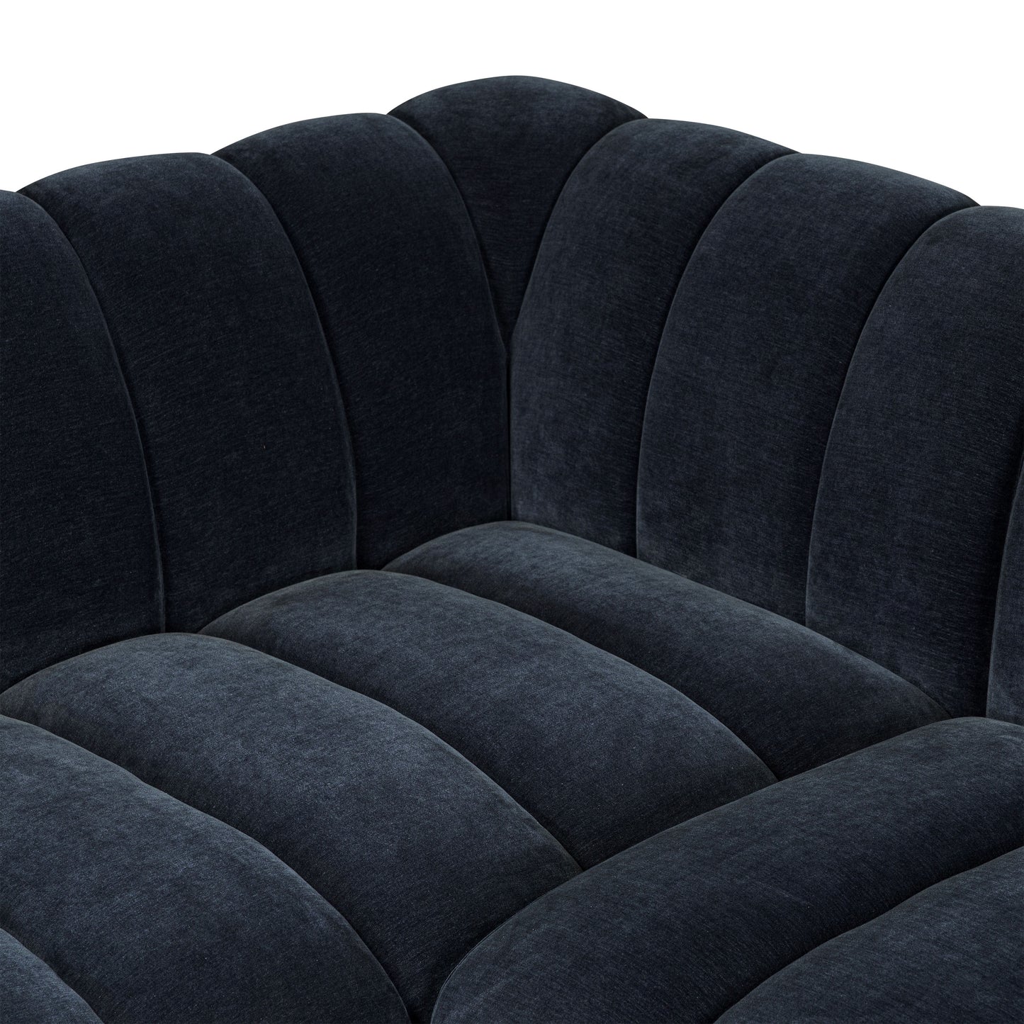 Pomona 125" Left-Facing Bumper Sectional | Mystic Blue