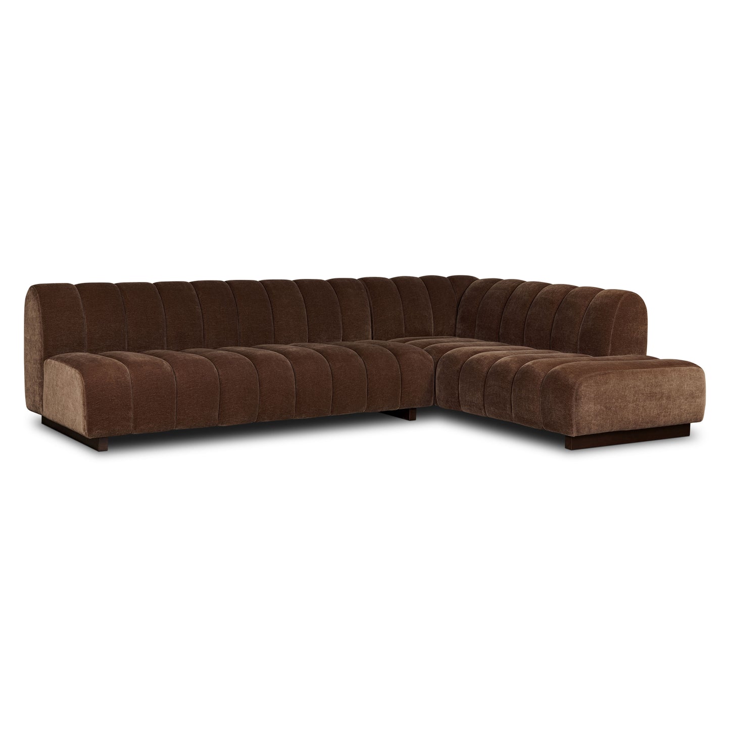 Pomona 125" Right-Facing Bumper Sectional | Bronzer Brown