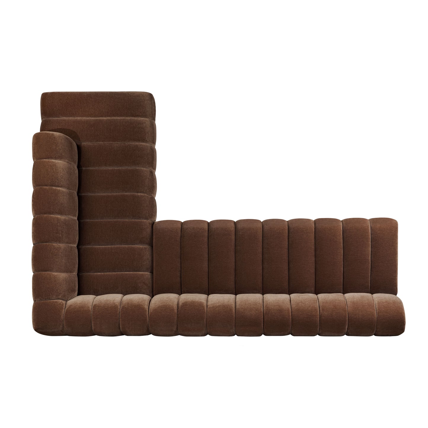 Pomona 125" Right-Facing Bumper Sectional | Bronzer Brown