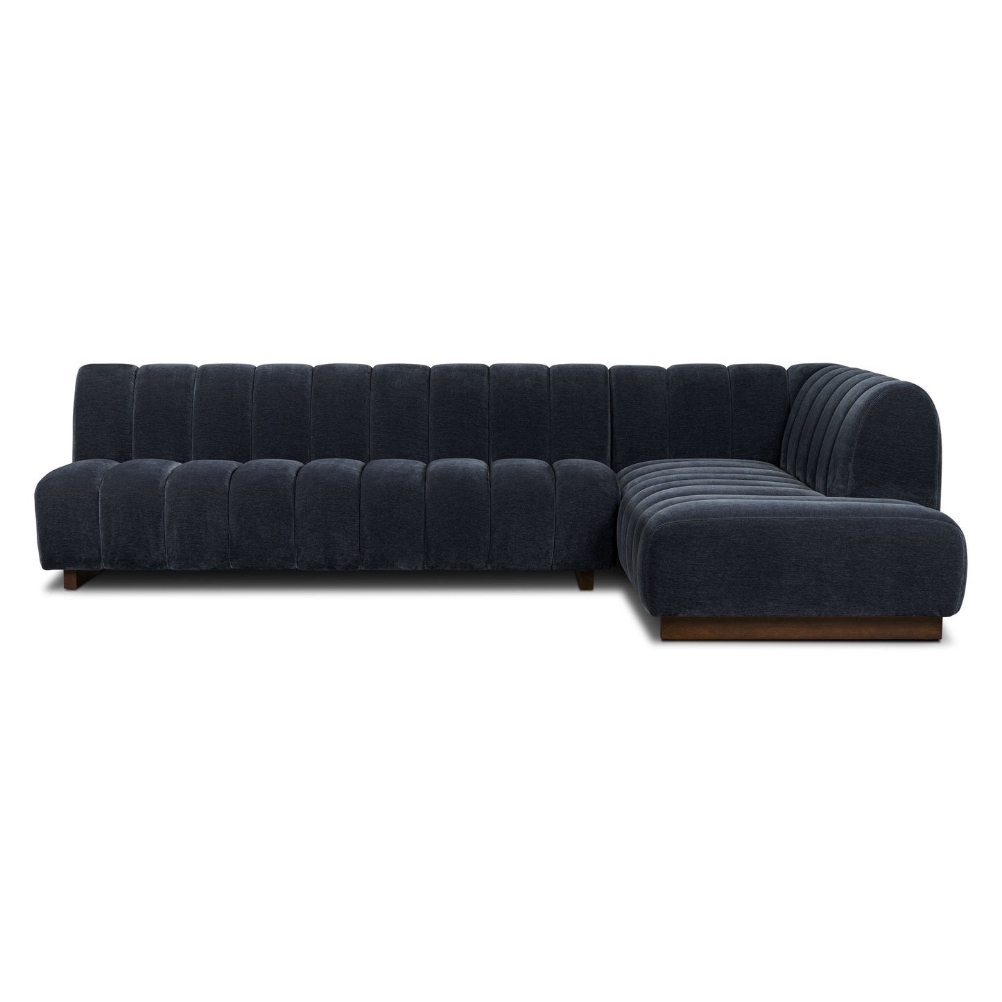 Pomona 125" Right-Facing Bumper Sectional | Mystic Blue