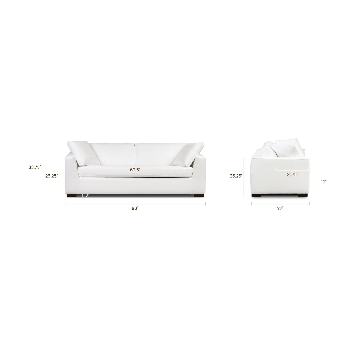 Capri 86" Pull-Out Sofa Bed | Cotton White