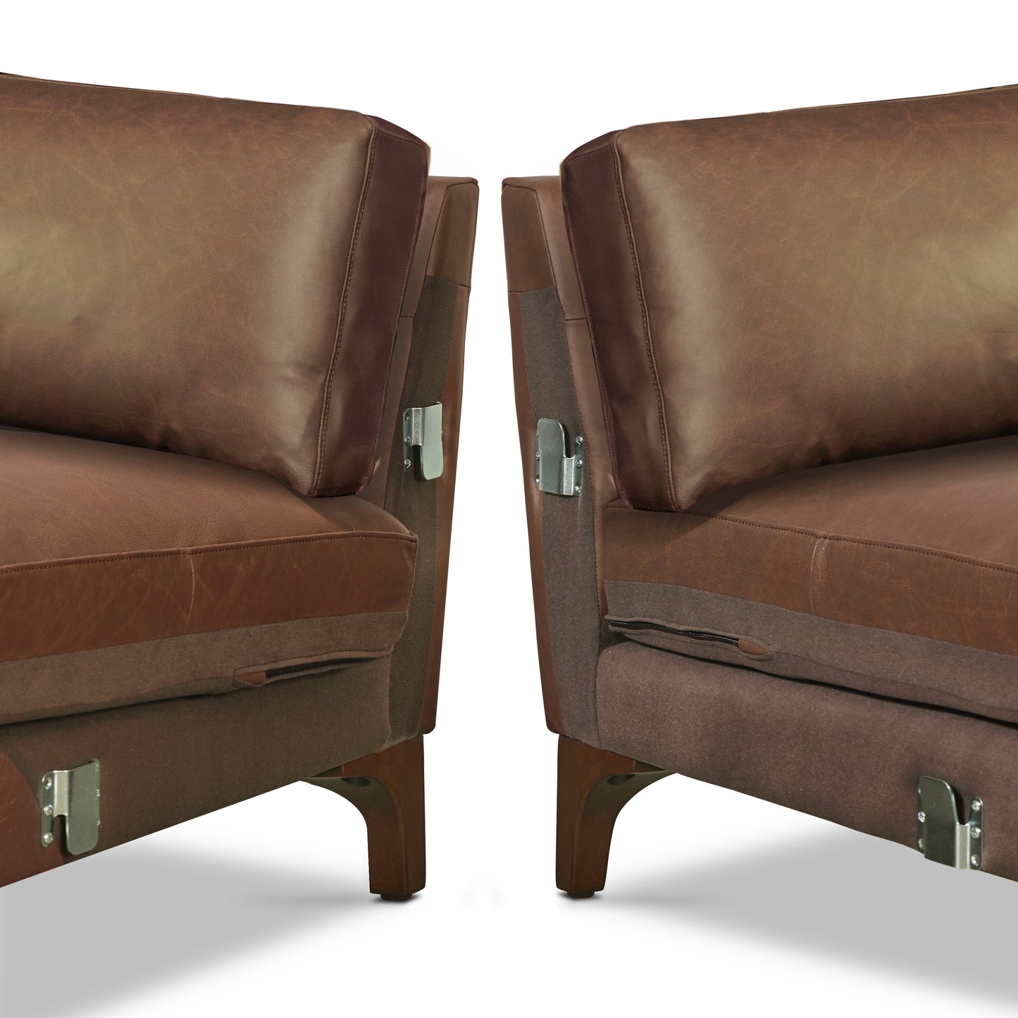 Sorrento 98" Leather L-Shaped Corner Sectional Sofa | Caramel Brown