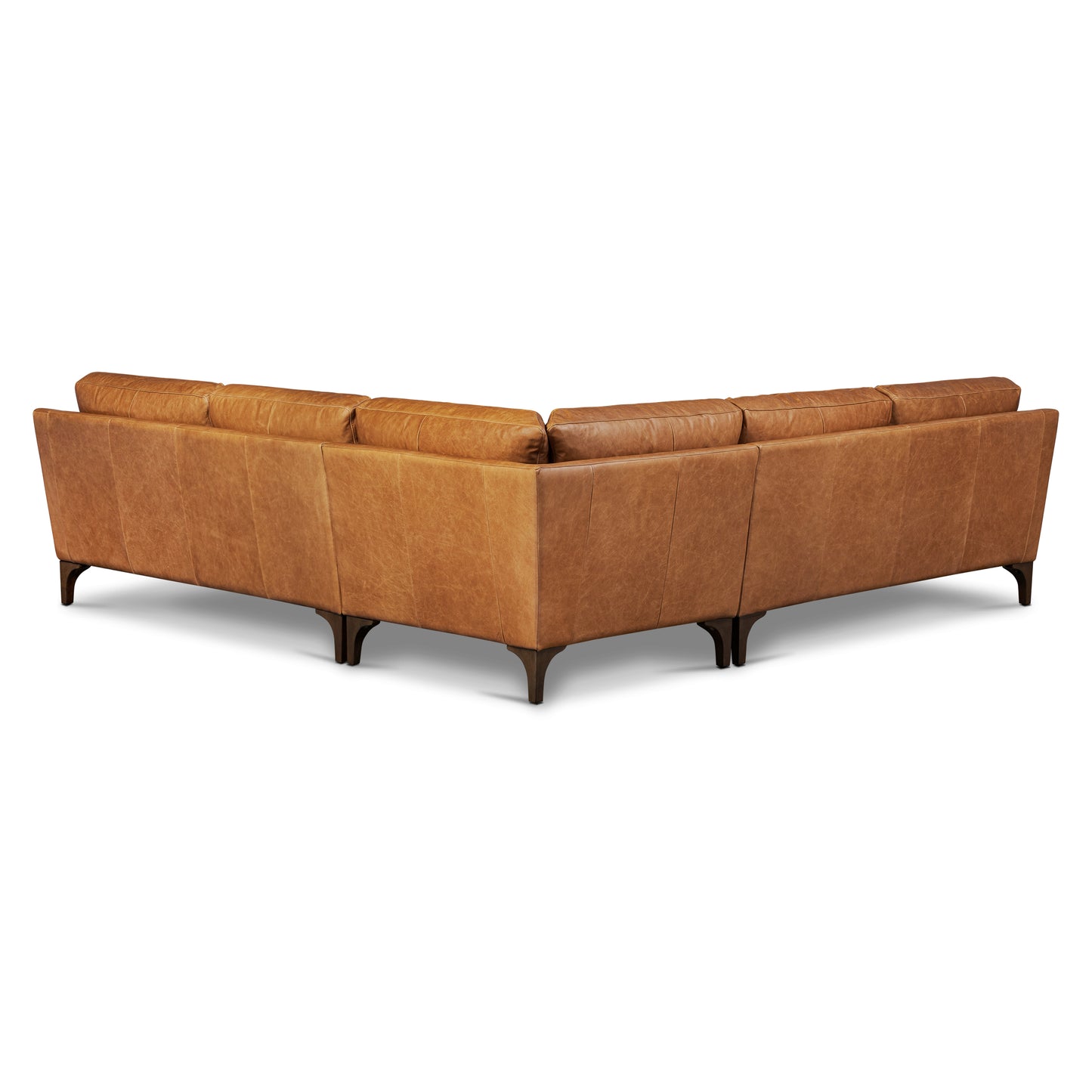 Sorrento 98" Leather L-Shaped Corner Sectional Sofa | Cognac Tan