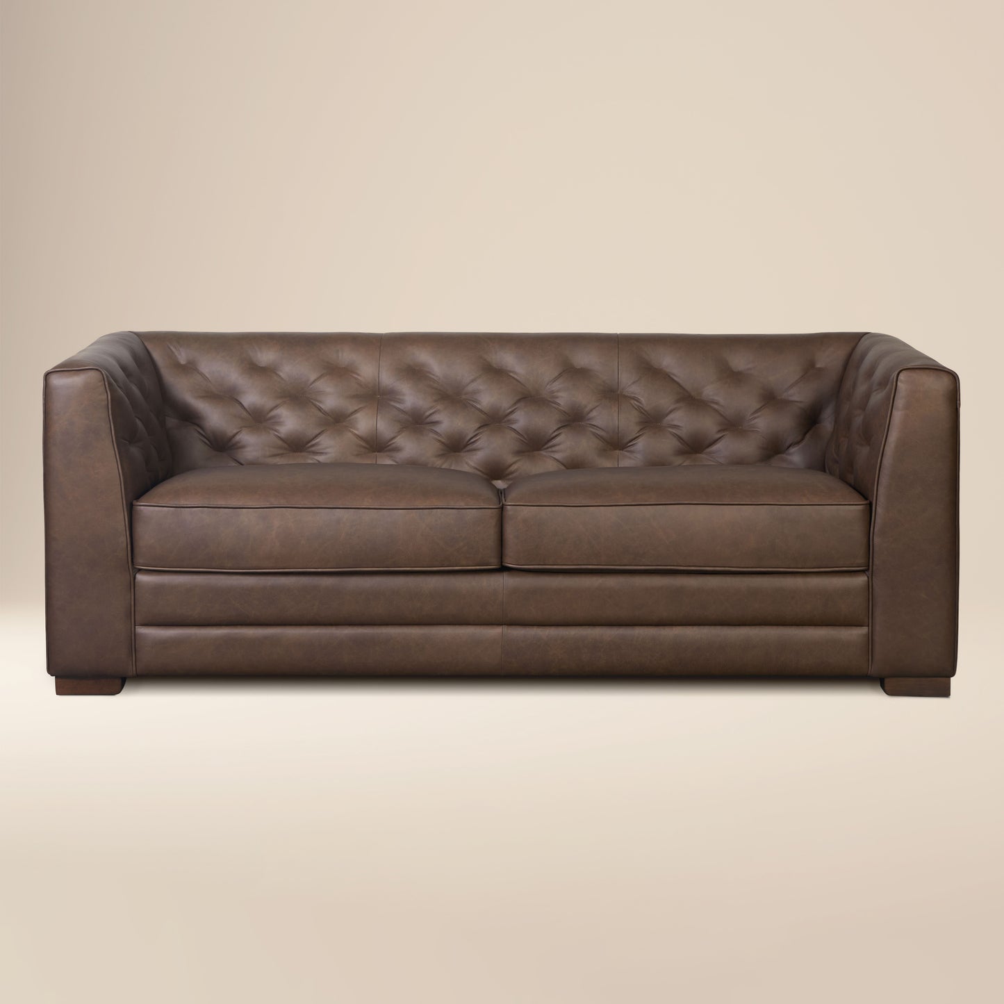 Essex 86" Leather Pull-Out Convertible Sleeper Sofa | Bridle Brown