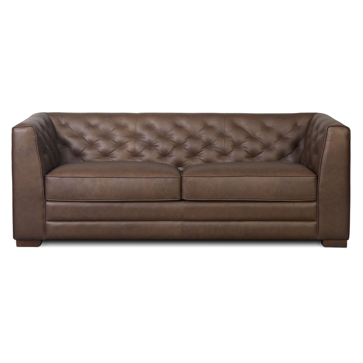 Essex 86" Leather Pull-Out Convertible Sleeper Sofa | Bridle Brown