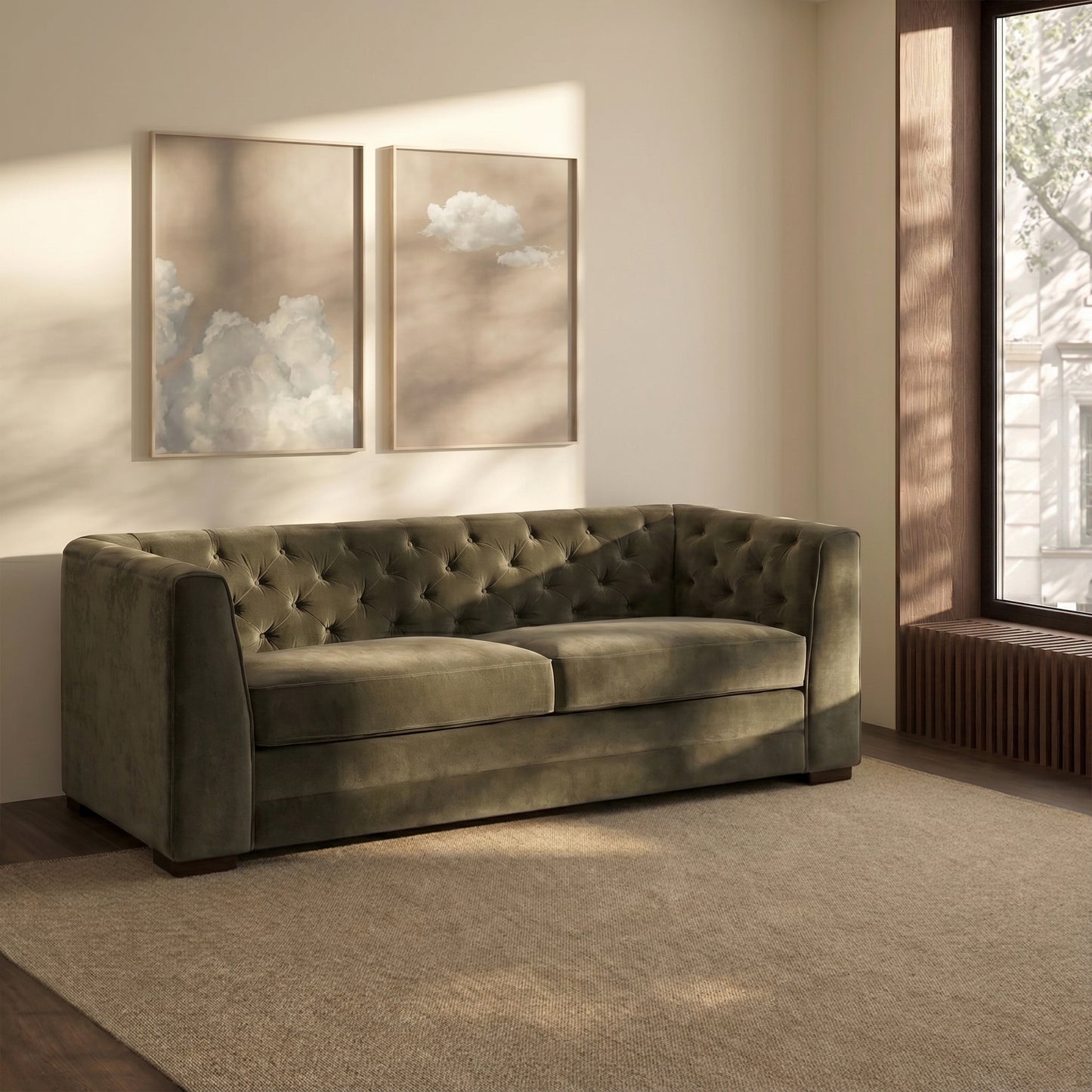 Essex Pull-Out Convertible Sleeper Sofa (86") | Lume Green