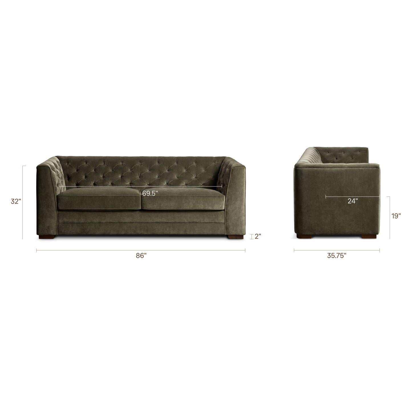 Essex Pull-Out Convertible Sleeper Sofa (86") | Lume Green