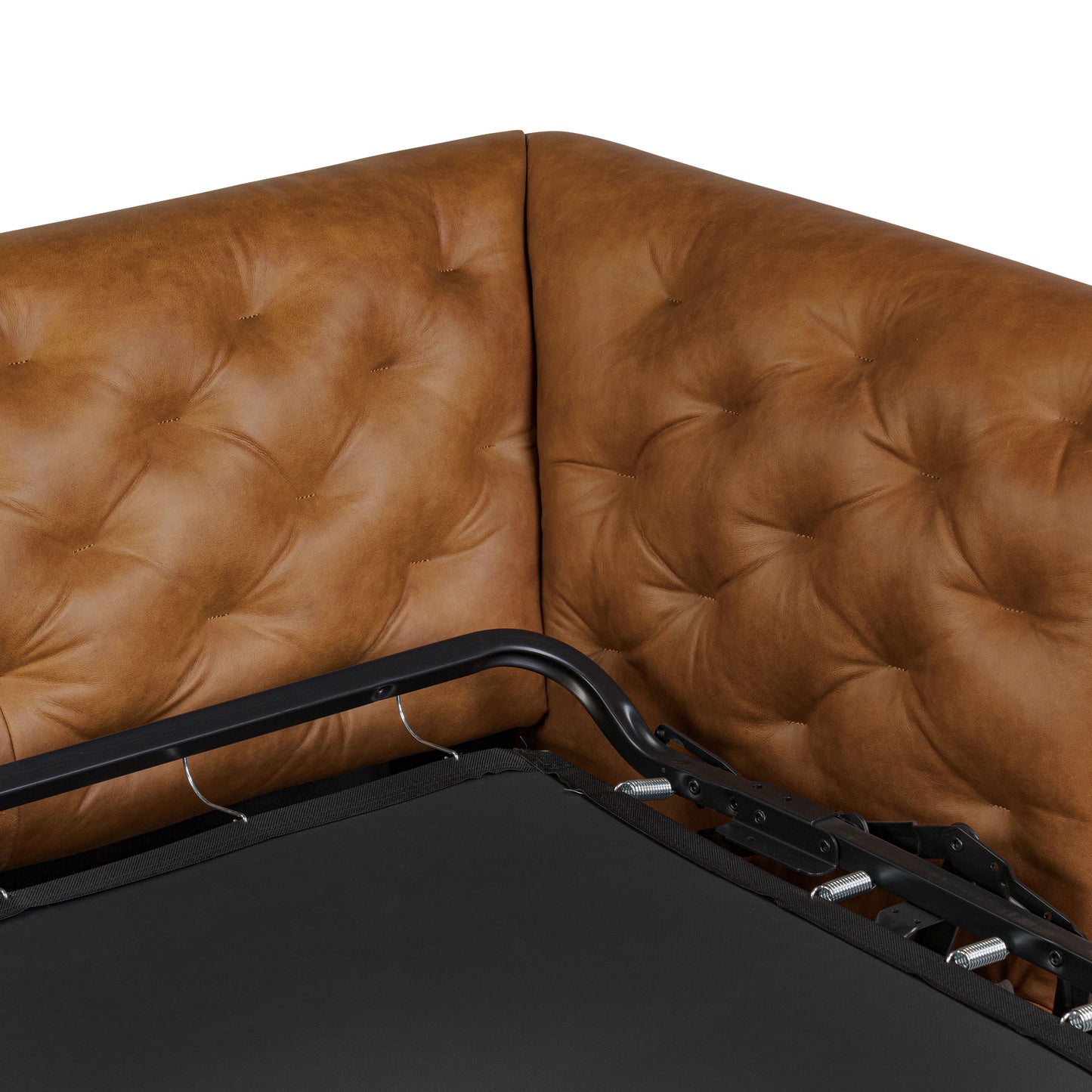 Essex 86" Leather Pull-Out Convertible Sleeper Sofa | Russet Tan