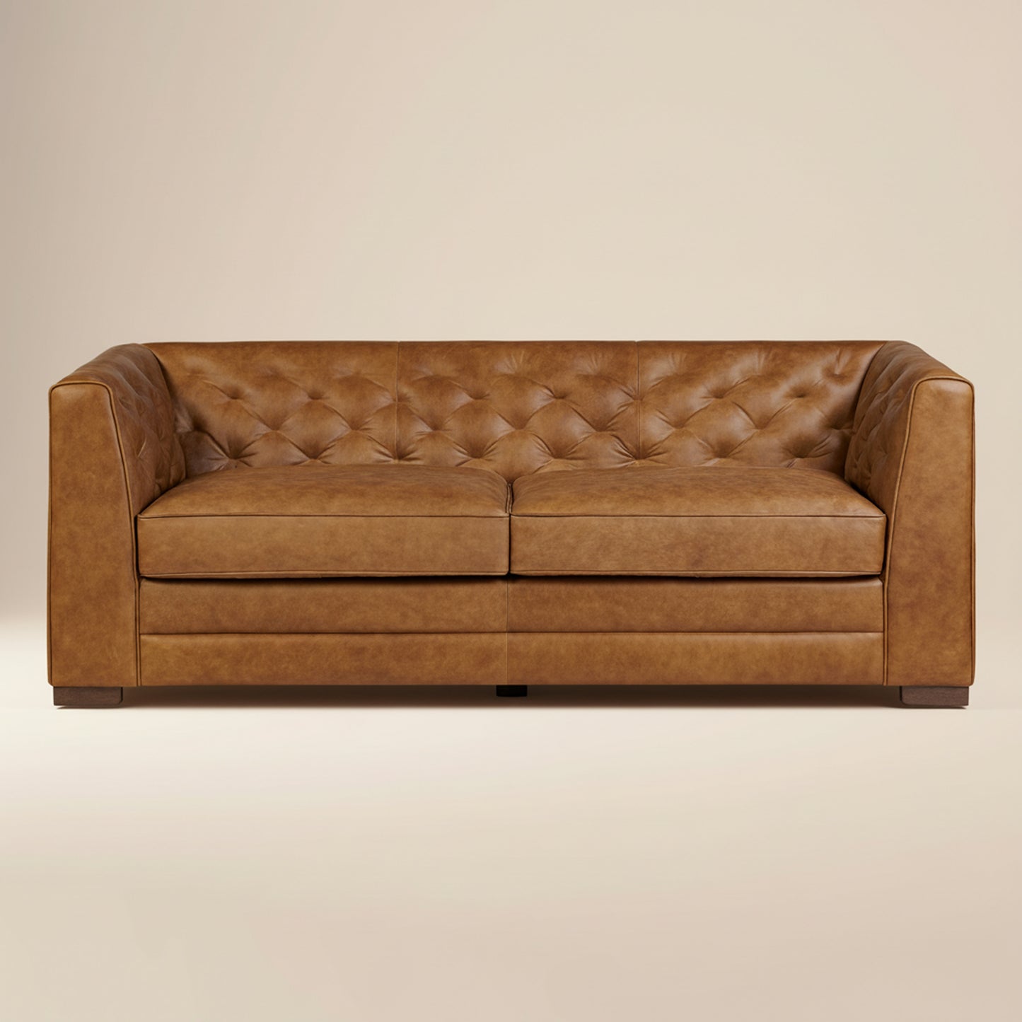 Essex 86" Leather Pull-Out Convertible Sleeper Sofa | Russet Tan