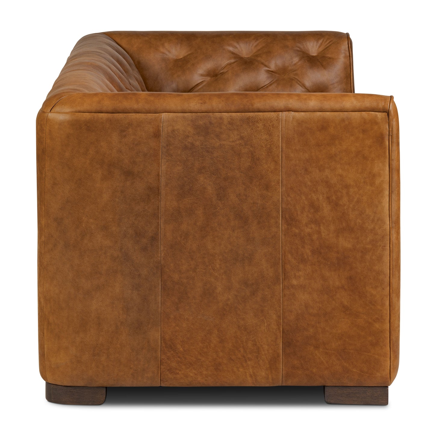 Essex 86" Leather Pull-Out Convertible Sleeper Sofa | Russet Tan
