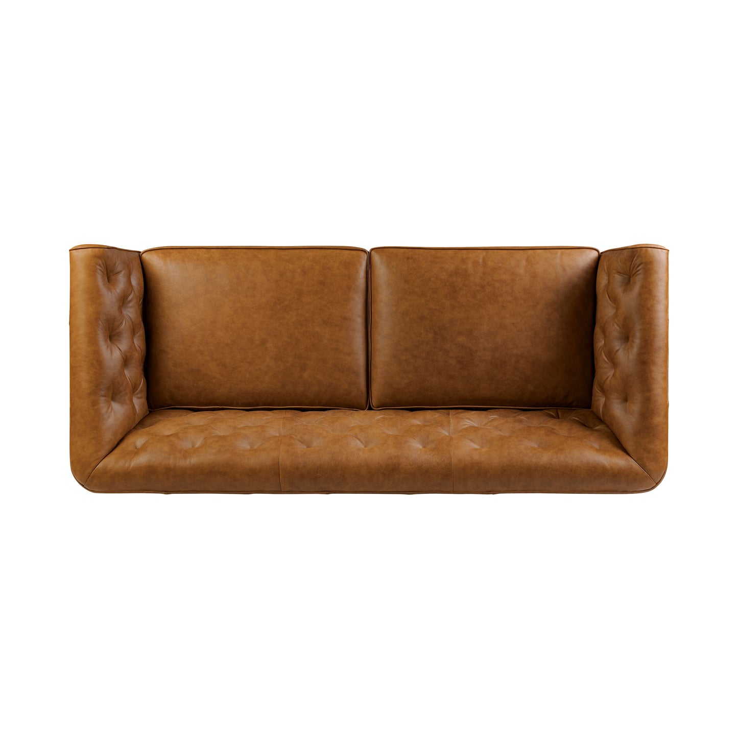 Essex 86" Leather Pull-Out Convertible Sleeper Sofa | Russet Tan