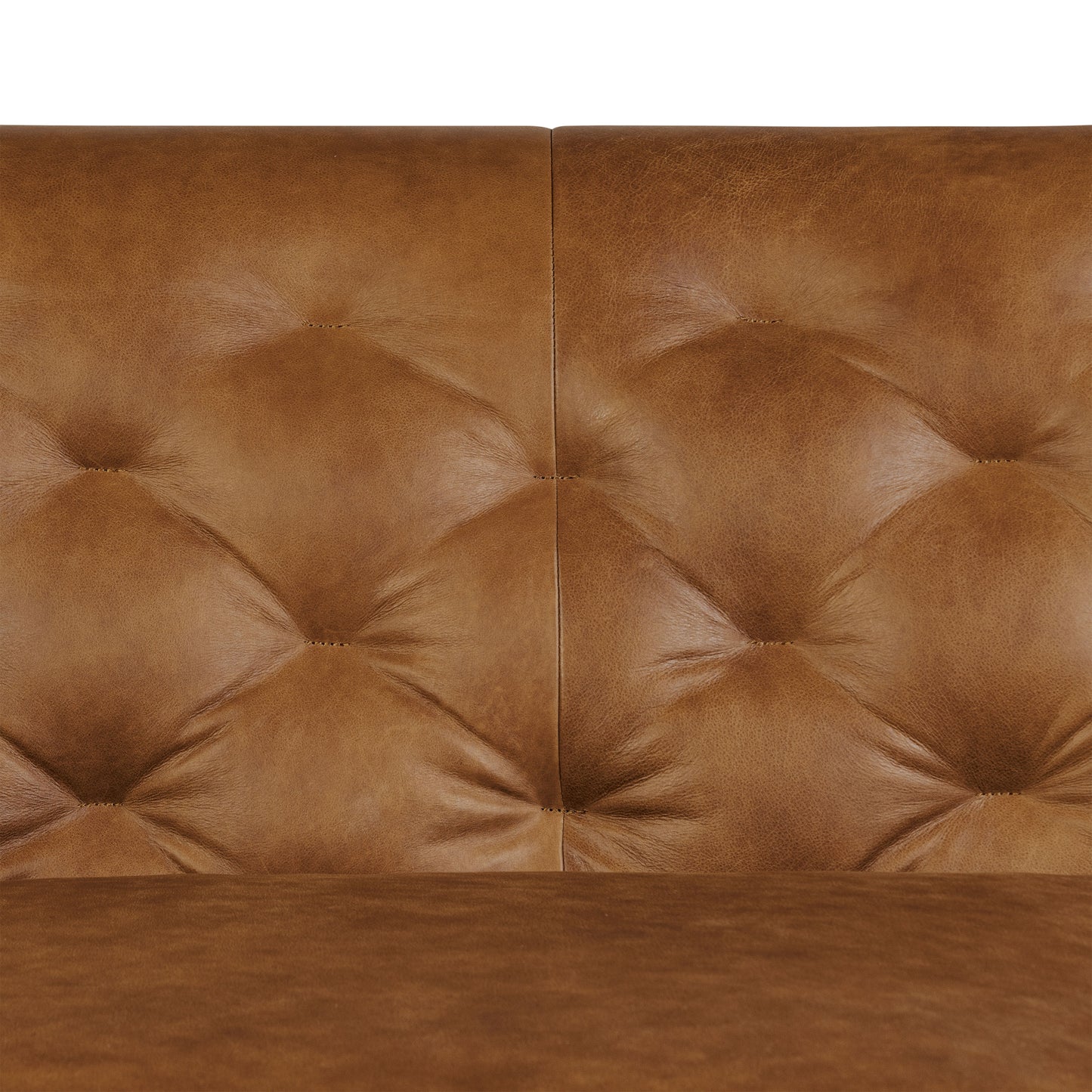 Essex 86" Leather Pull-Out Convertible Sleeper Sofa | Russet Tan