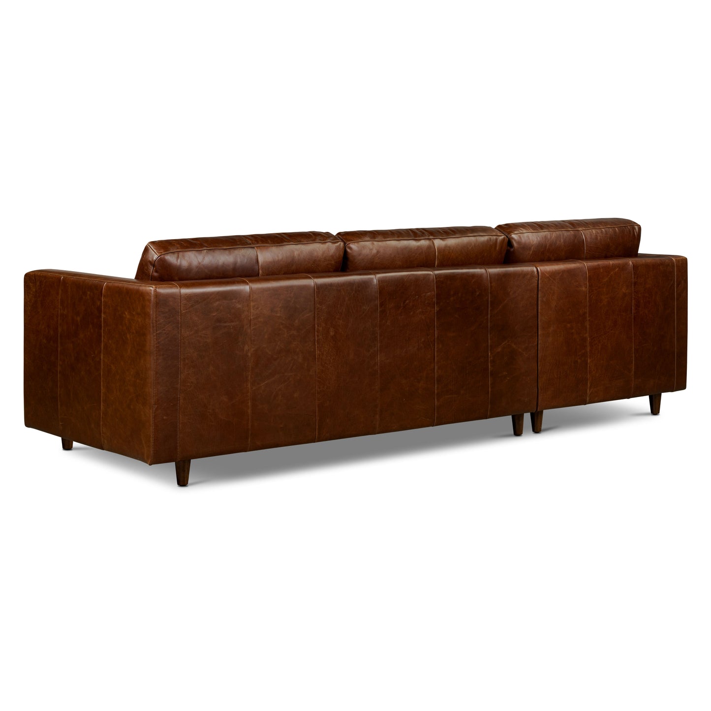 Napa 113.5" Leather Left-Facing Pull-Out Sleeper Sectional Sofa | Oscuro Brown