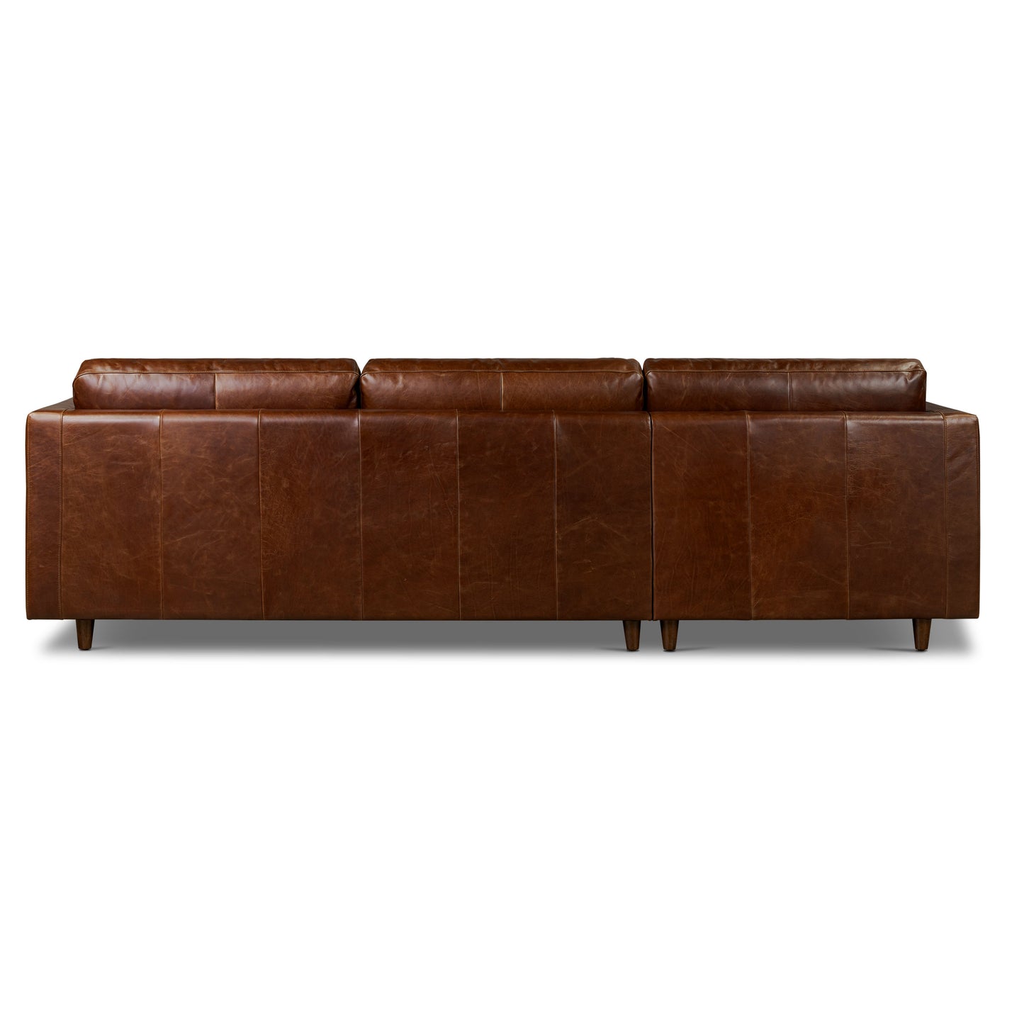 Napa 113.5" Leather Left-Facing Pull-Out Sleeper Sectional Sofa | Oscuro Brown