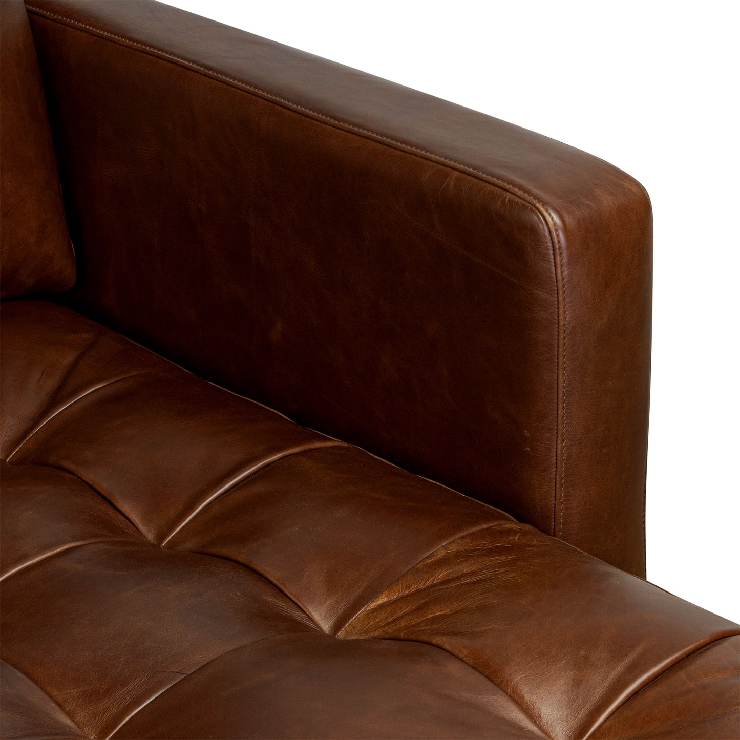 Napa 113.5" Leather Right-Facing Pull-Out Sleeper Sectional Sofa | Oscuro Brown