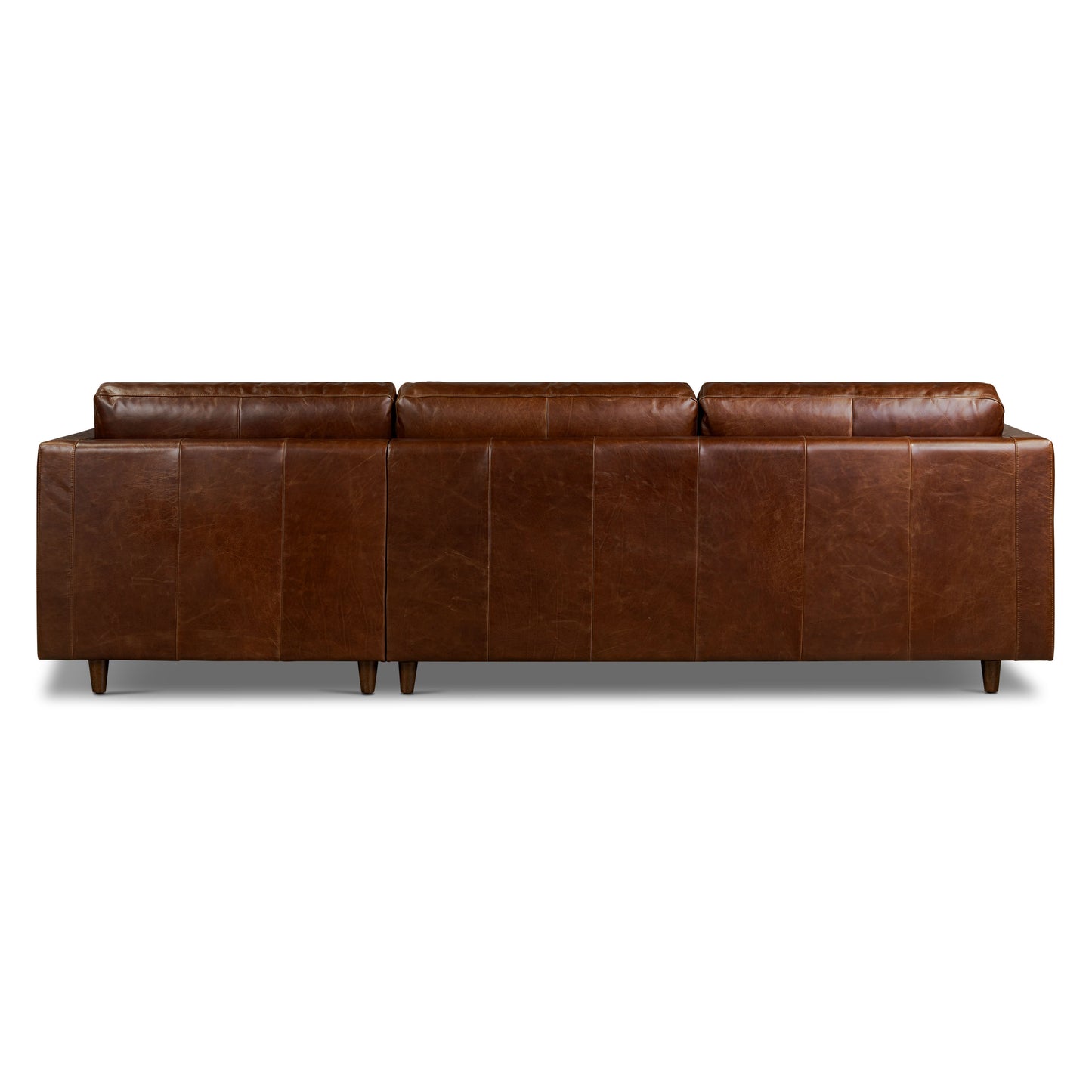 Napa 113.5" Leather Right-Facing Pull-Out Sleeper Sectional Sofa | Oscuro Brown